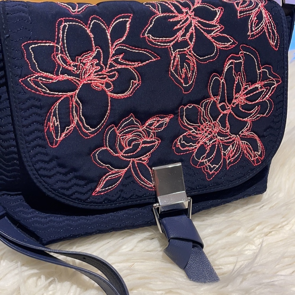 Navy Blue Embroidered Vera Bradley Crossbody - Picture 2 of 11